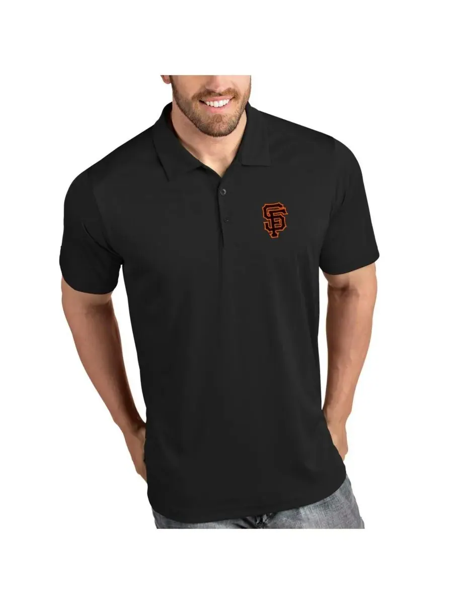 Antigua Мужская серая поло-рубашка в честь команды San Francisco Giants — изображение 1 из 1, черный