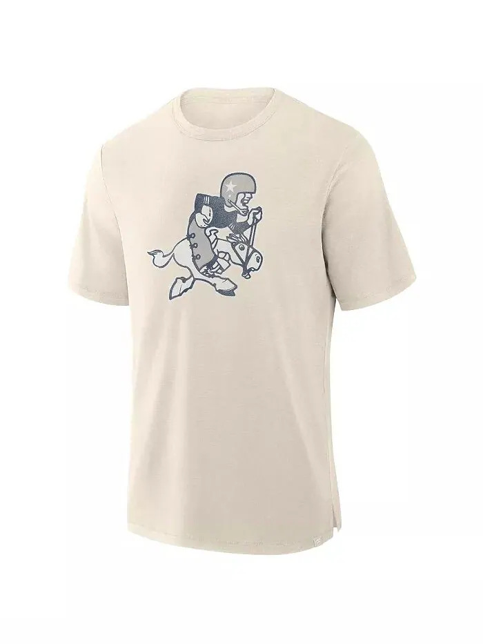 Мужская кремовая футболка Dallas Cowboys Slub Fanatics — изображение 2 из 3