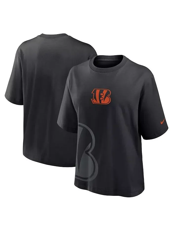 Женская черная футболка Cincinnati Bengals свободного кроя Nike — изображение 1 из 3