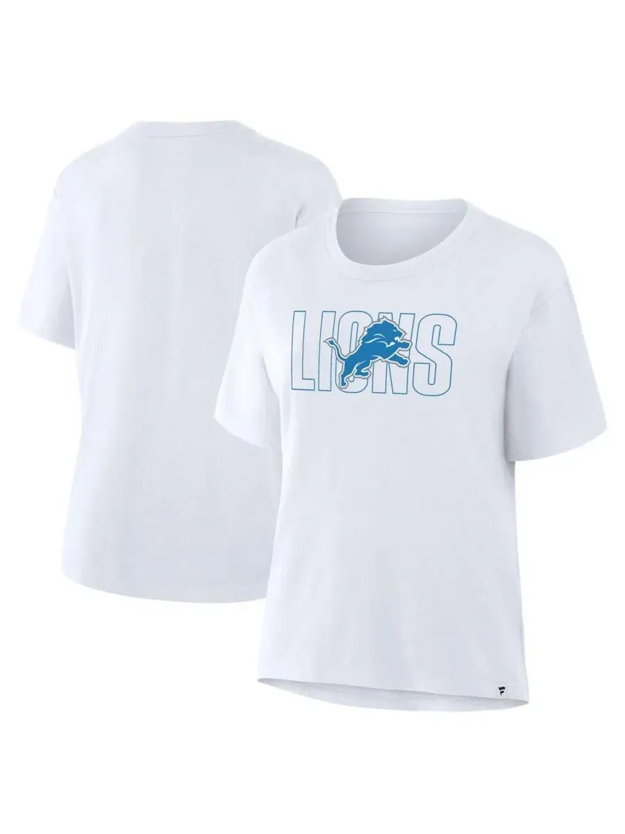 Женская футболка Ash Detroit Lions Line Em Up Fanatics — изображение 1 из 3, пепельный