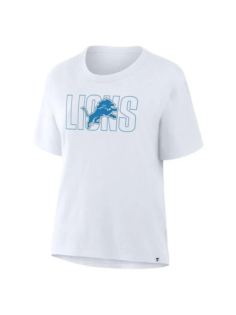 Женская футболка Ash Detroit Lions Line Em Up Fanatics — изображение 3 из 3, пепельный