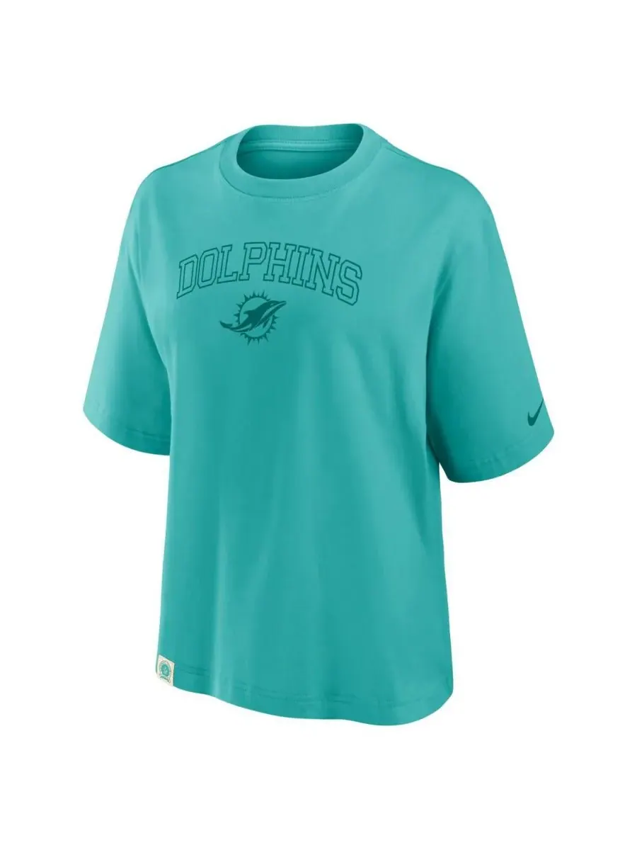 Женская футболка Aqua Miami Dolphins Glory Arch свободного кроя Nike — изображение 2 из 3, голубой