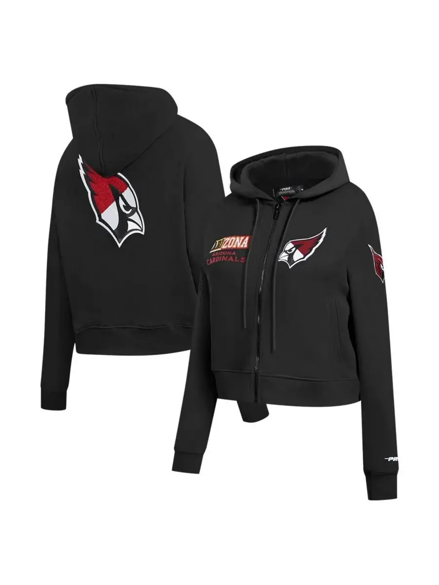 Pro Standard Женская черная толстовка на молнии с логотипом Arizona Cardinals — изображение 1 из 5, черный