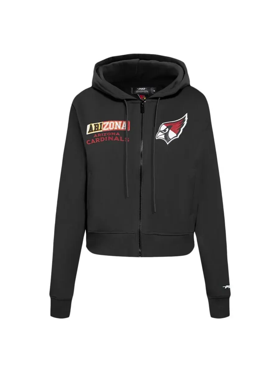 Pro Standard Женская черная толстовка на молнии с логотипом Arizona Cardinals — изображение 2 из 5, черный