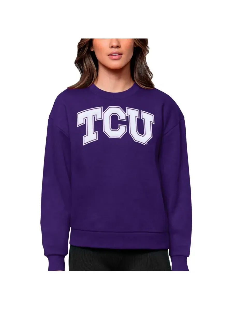 Antigua Женская фиолетовая толстовка с круглым вырезом TCU Horned Frogs Victory — изображение 1 из 1, фиолетовый