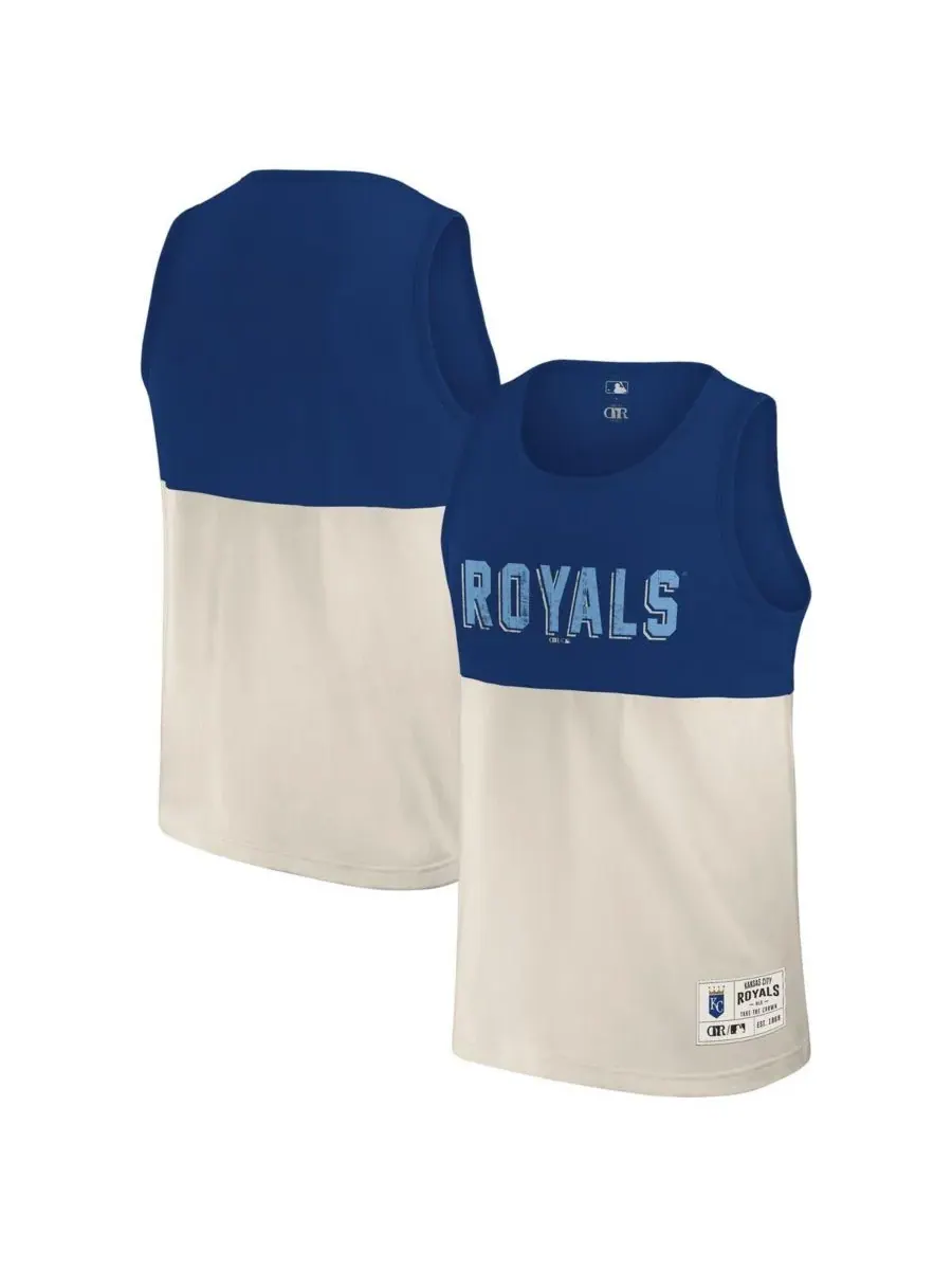 Fanatics Мужская майка Darius Rucker Collection с цветовыми блоками, цвет Royal/Cream, с символикой — изображение 1 из 3