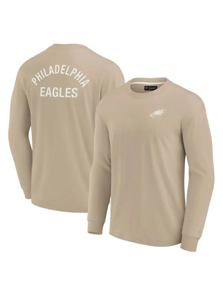 Fanatics Signature Мужская и женская футболка с длинным рукавом цвета хаки с символикой — изображение 1 из 3
