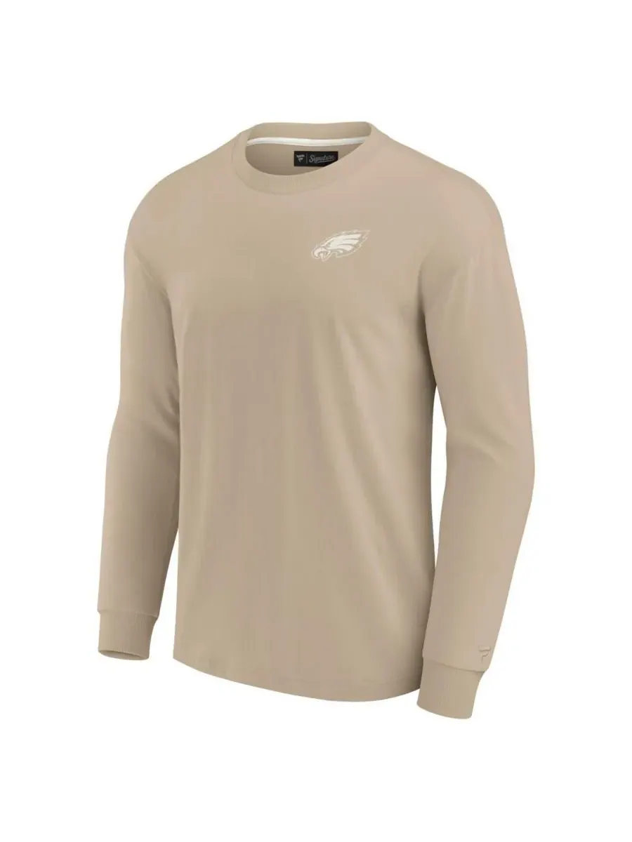 Fanatics Signature Мужская и женская футболка с длинным рукавом цвета хаки с символикой — изображение 3 из 3