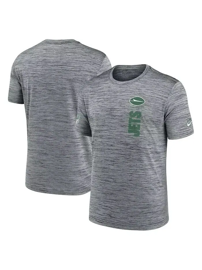 Мужская серая футболка New York Jets 2024 Sideline Velocity Performance Nike — изображение 1 из 3
