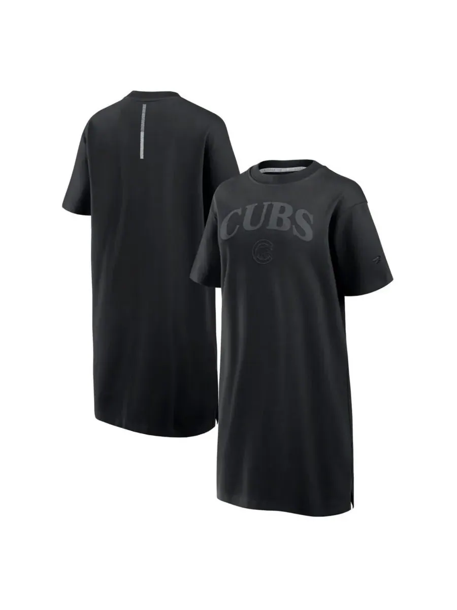 Fanatics Женское черное хлопковое платье с символикой команды Chicago Cubs — изображение 1 из 3, черный