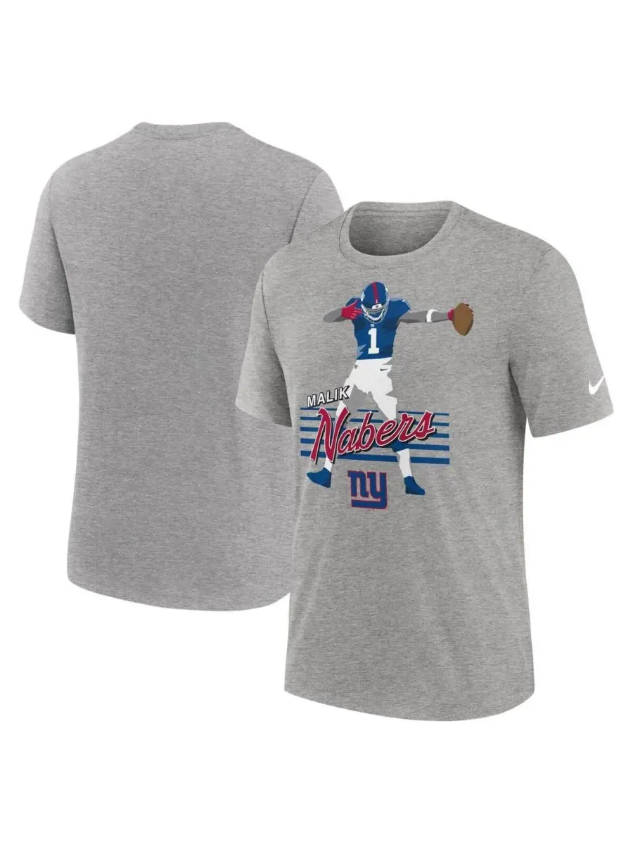 Nike Мужская футболка с изображением игрока команды New York Giants Малика Наберса — изображение 1 из 3, серый