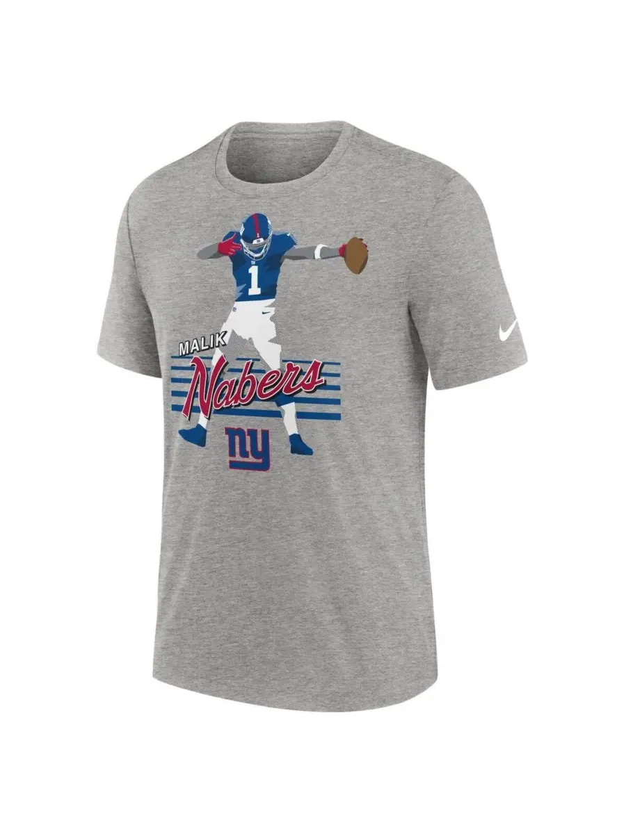 Nike Мужская футболка с изображением игрока команды New York Giants Малика Наберса — изображение 2 из 3, серый