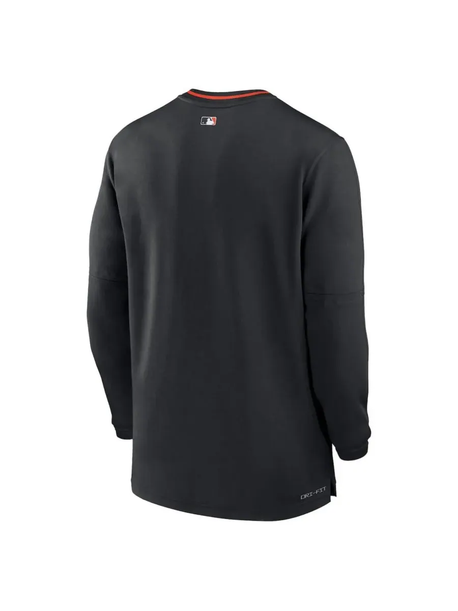 Nike Мужская черная футболка Baltimore Orioles Authentic Collection Performance с застежкой-молнией — изображение 3 из 3