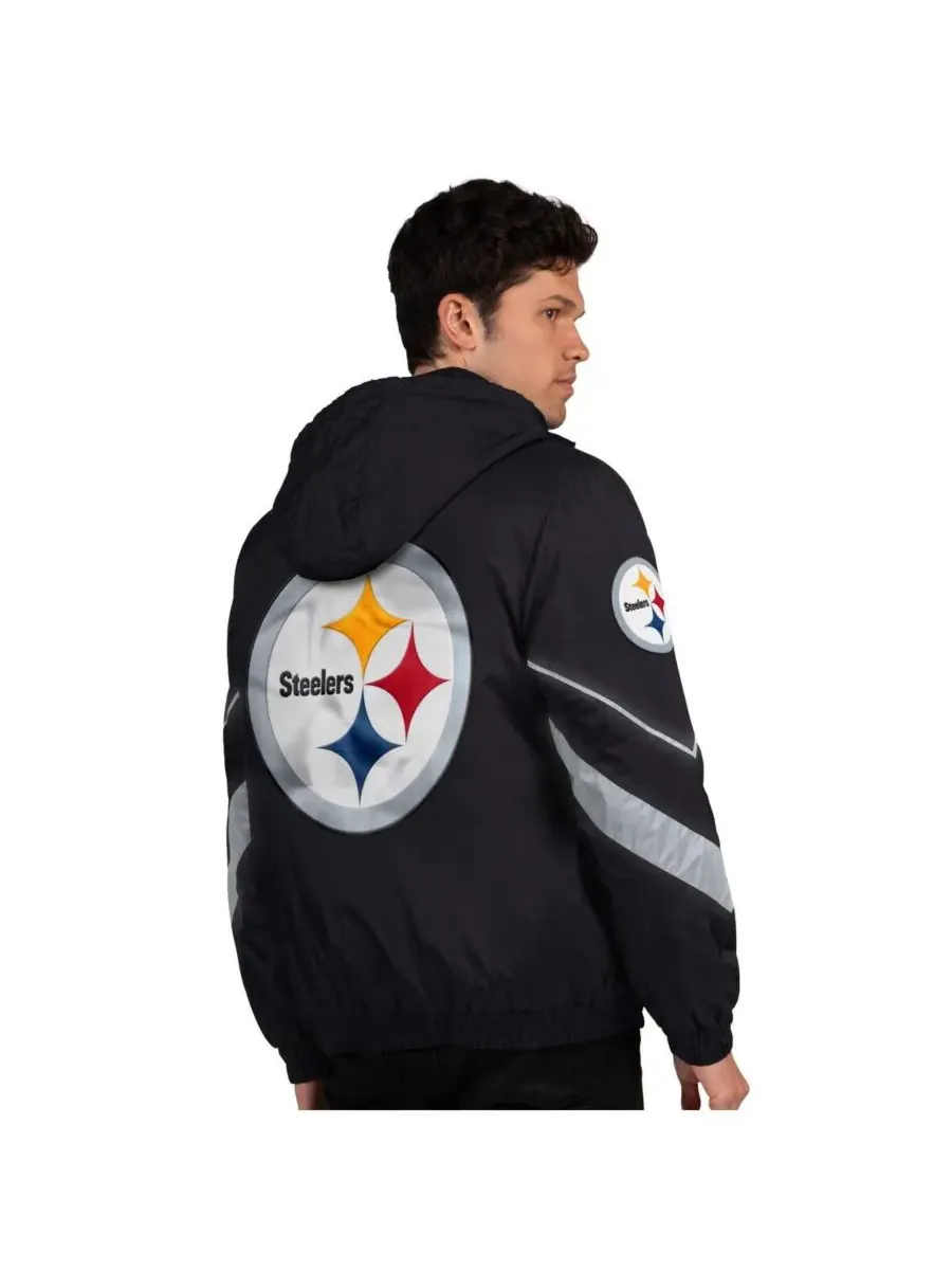 Starter Мужская черная/золотая куртка на молнии с символикой команды Pittsburgh Steelers Thursday — изображение 2 из 2