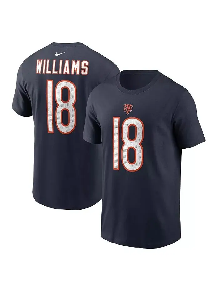 Футболка с именем и номером команды Big Boys and Girls Caleb Williams Navy Chicago Bears 2024 NFL
