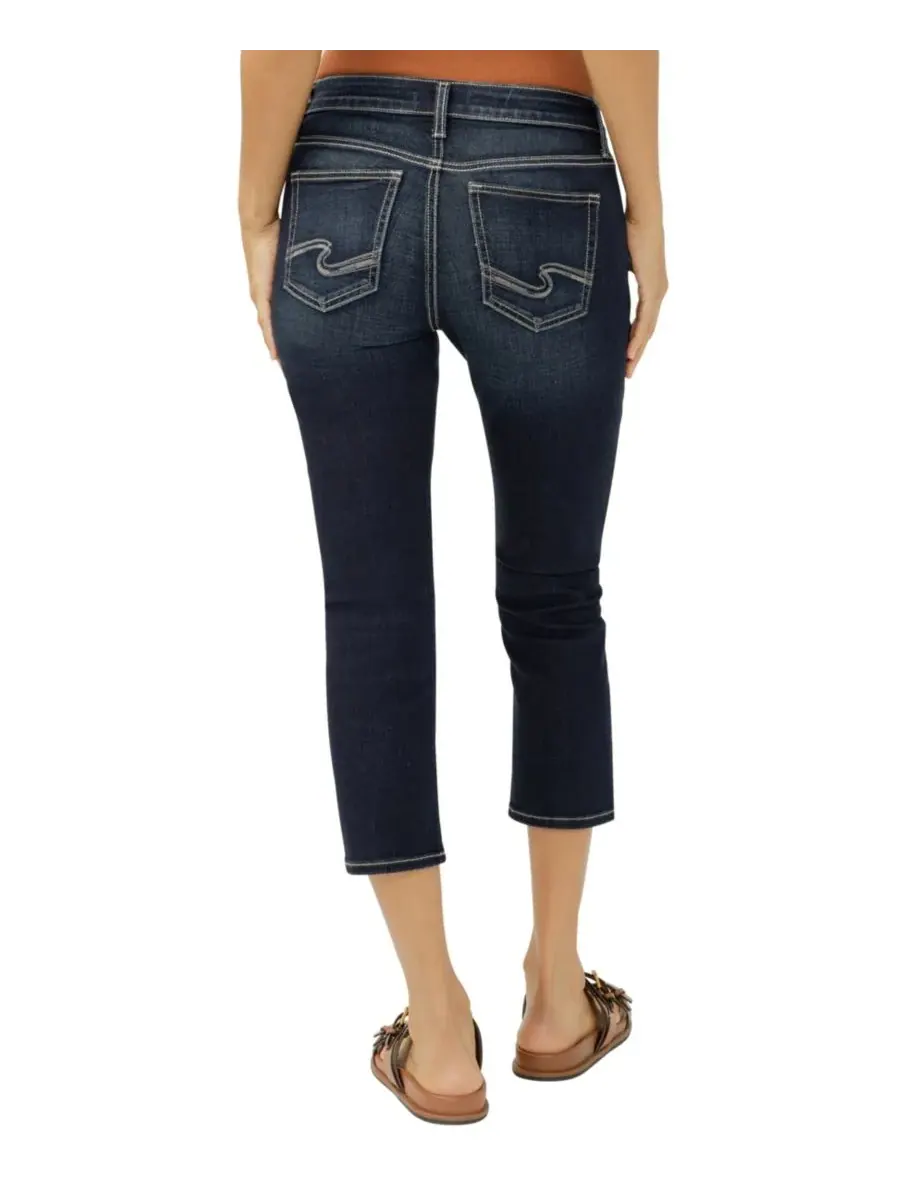 Женские джинсы-капри Elyse Mid-Rise Luxe Stretch с завышенной талией Silver Jeans Co., Bay St. Louis — изображение 4 из 4