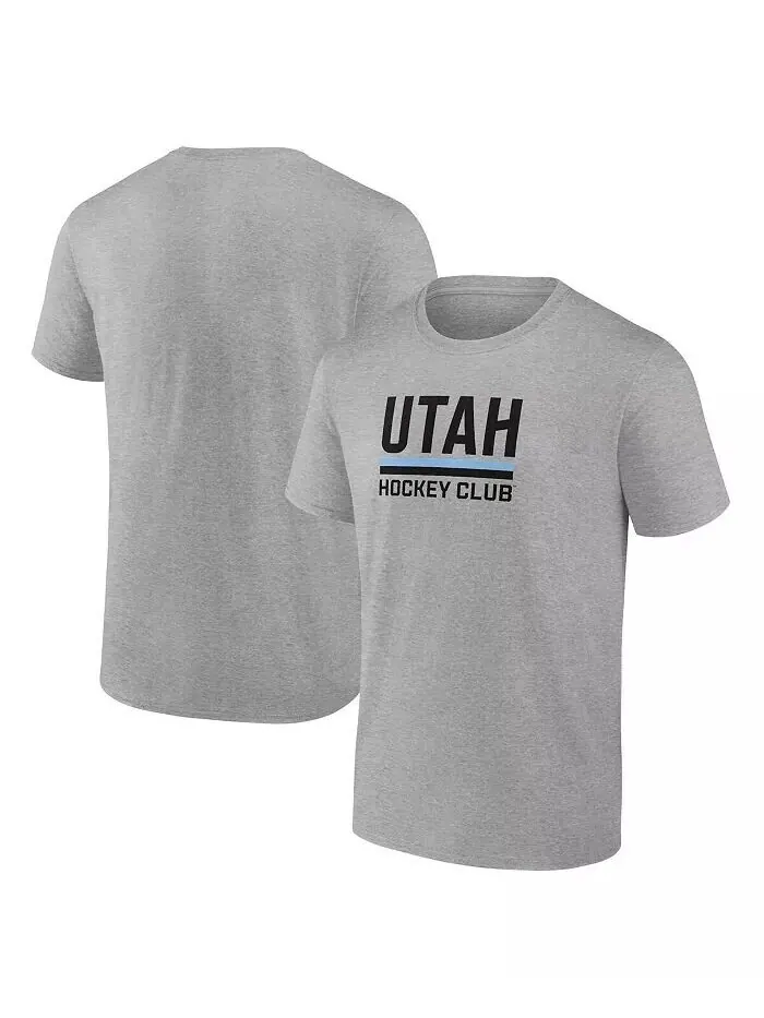 Футболка мужская Heather Gray Utah Hockey Club Draft Logo Fanatics — изображение 1 из 3