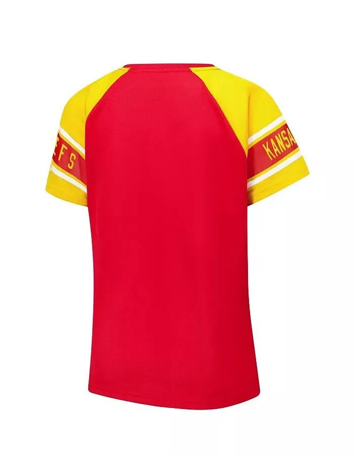 Женская красная футболка Kansas City Chiefs 1st Rounder Color Block Raglan Starter — изображение 2 из 3
