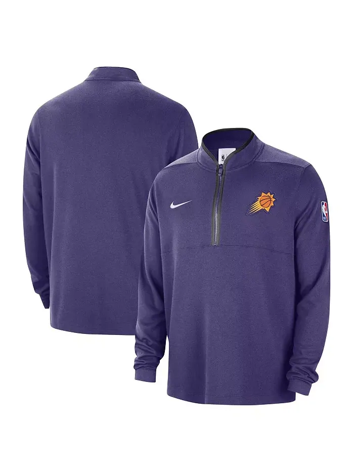Толстовка Men's Purple Phoenix Suns 2024/25 Courtside Performance Half-Zip Top Nike