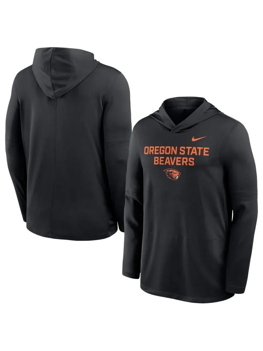 Nike Мужская черная толстовка с длинными рукавами Oregon State Beavers 2025 Sideline Dri-FIT — изображение 1 из 3, черный