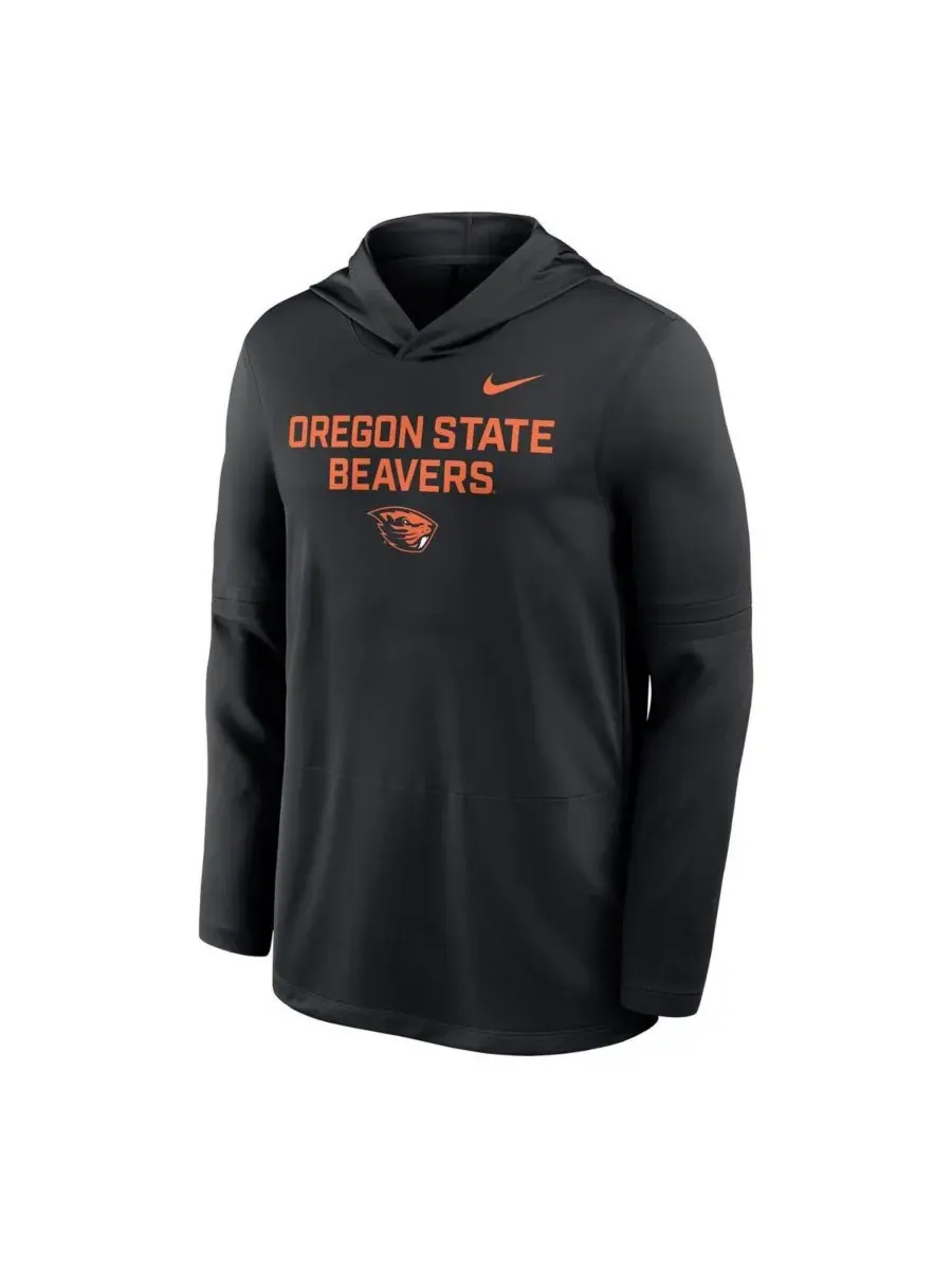 Nike Мужская черная толстовка с длинными рукавами Oregon State Beavers 2025 Sideline Dri-FIT — изображение 3 из 3, черный