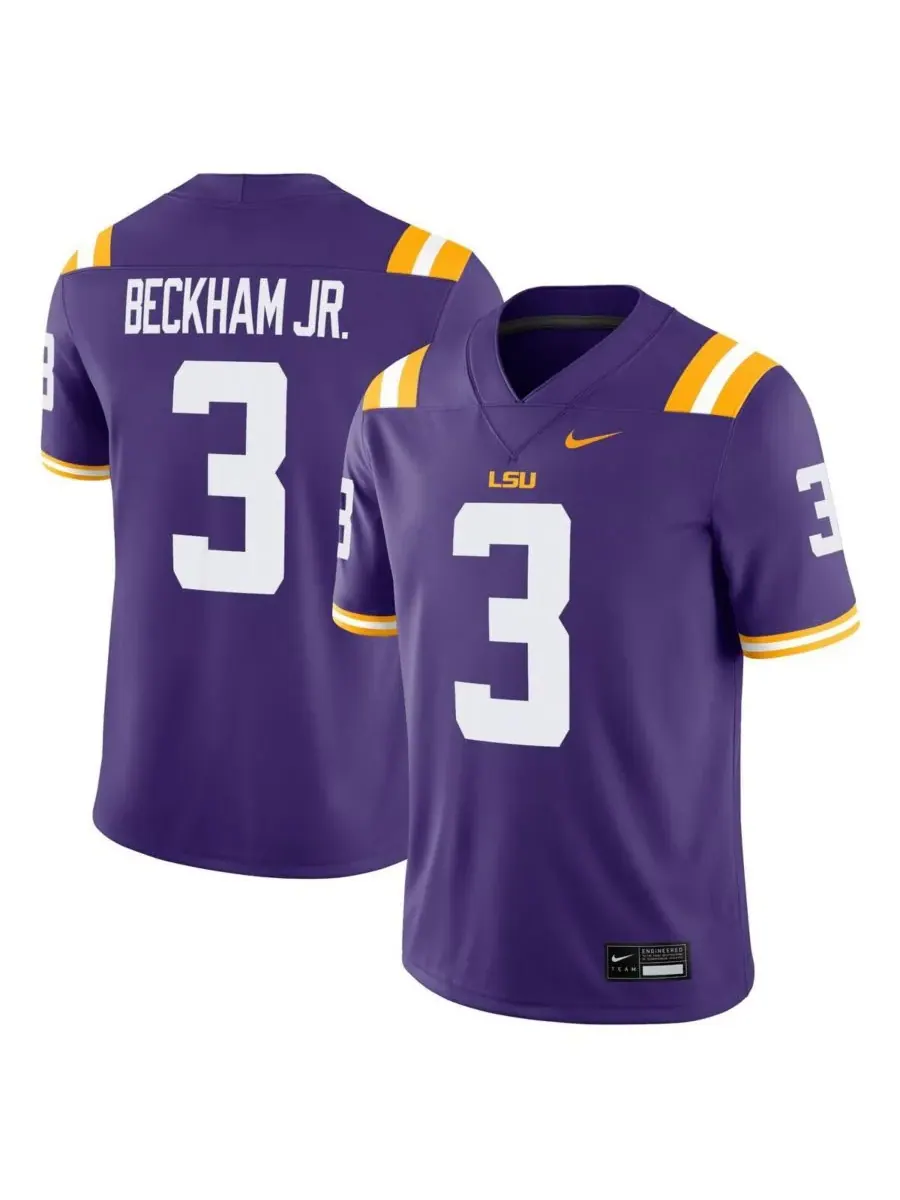 Nike Мужская фиолетовая игровая майка Одела Бекхэма-младшего из команды LSU Tigers — изображение 1 из 3, фиолетовый