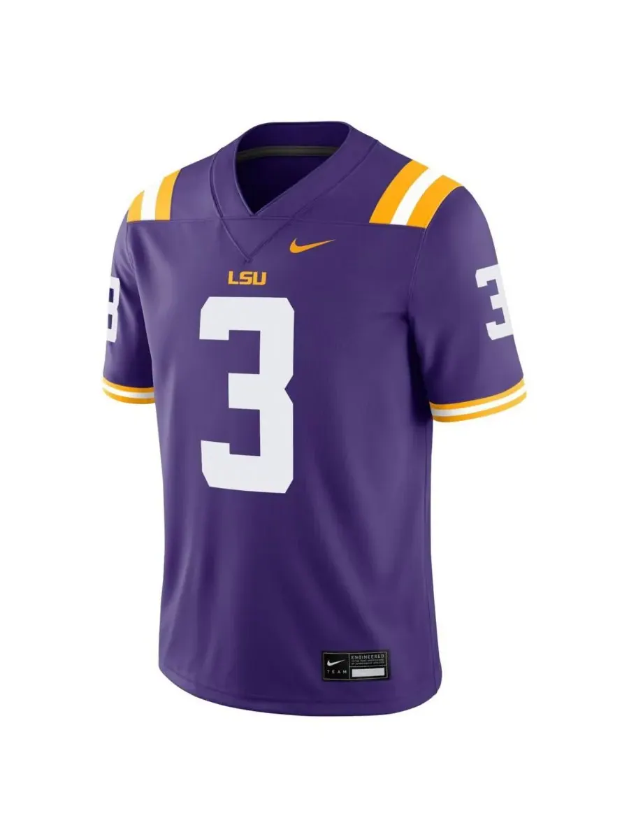 Nike Мужская фиолетовая игровая майка Одела Бекхэма-младшего из команды LSU Tigers — изображение 2 из 3, фиолетовый