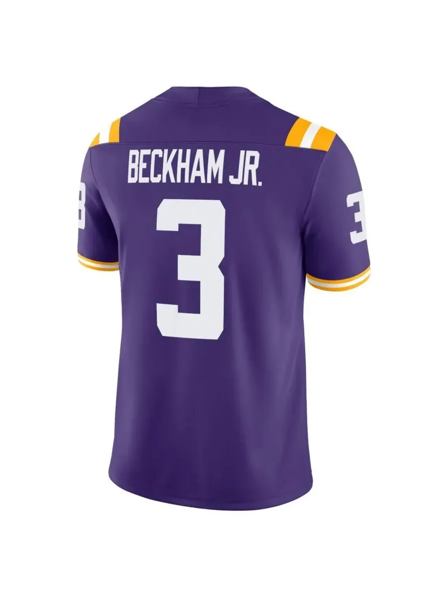 Nike Мужская фиолетовая игровая майка Одела Бекхэма-младшего из команды LSU Tigers — изображение 3 из 3, фиолетовый