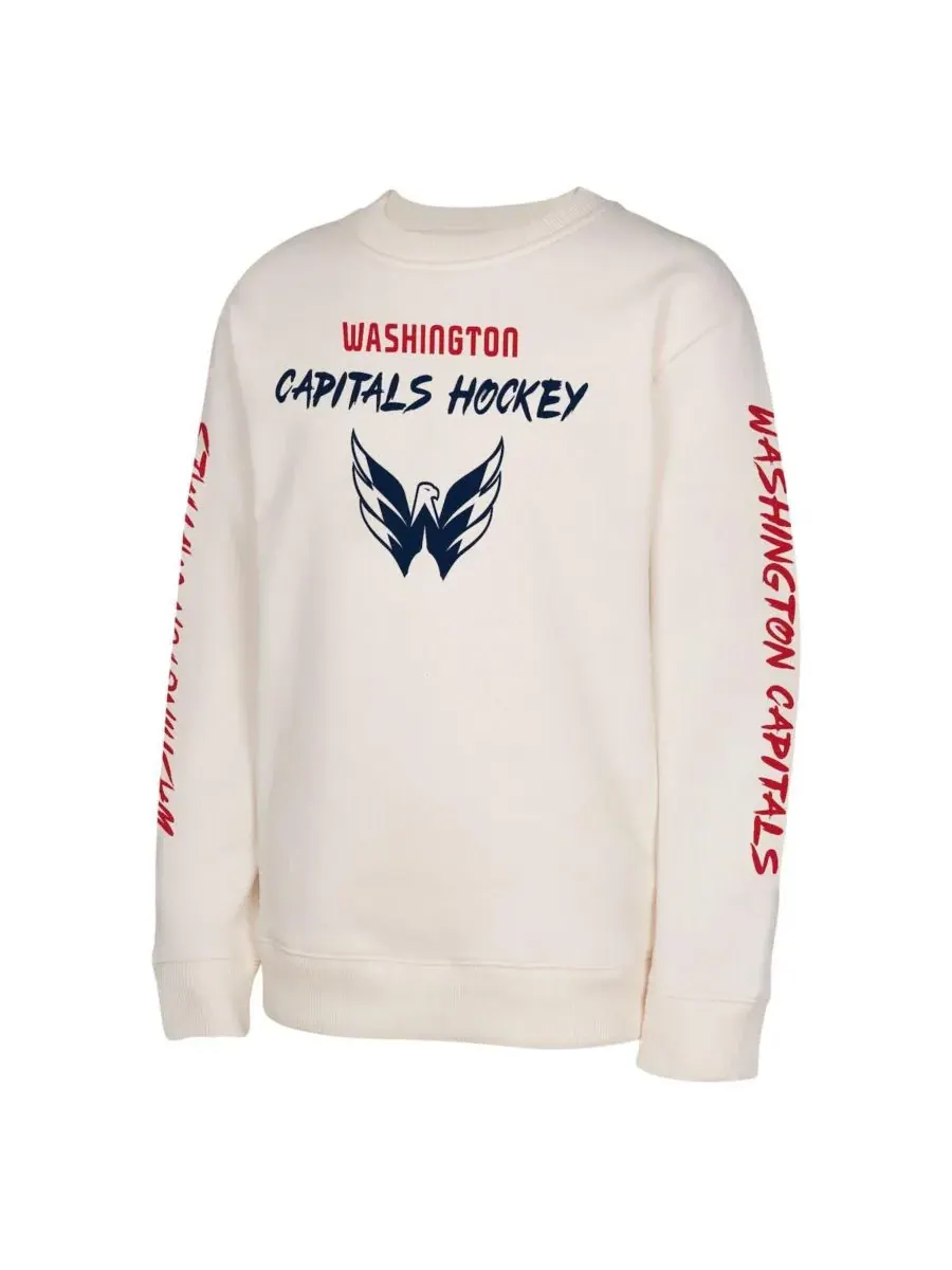 Outerstuff Толстовка кремового цвета с символикой Washington Capitals для мальчиков и девочек — изображение 2 из 3, бежевый