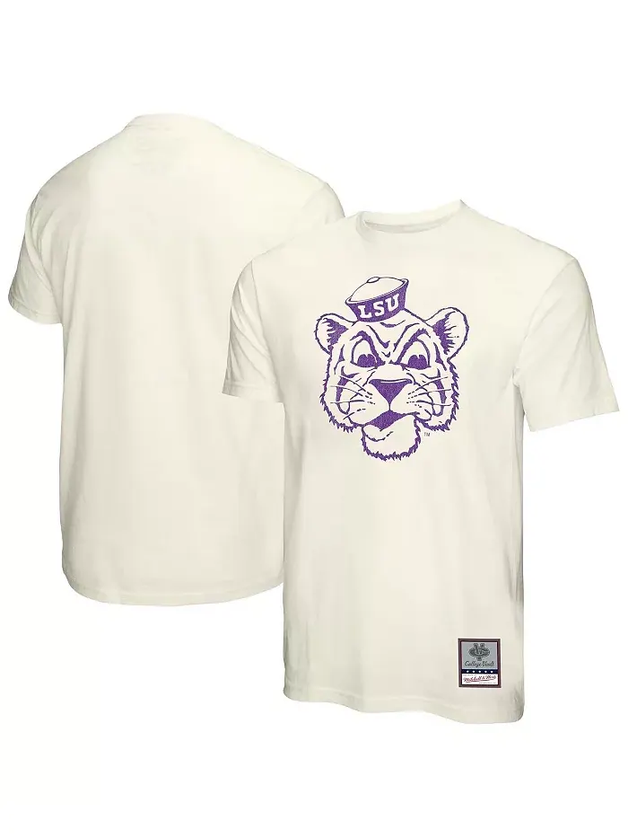 Мужская футболка Vintage Tone цвета крем с принтом LSU Tigers Mitchell & Ness — изображение 1 из 3