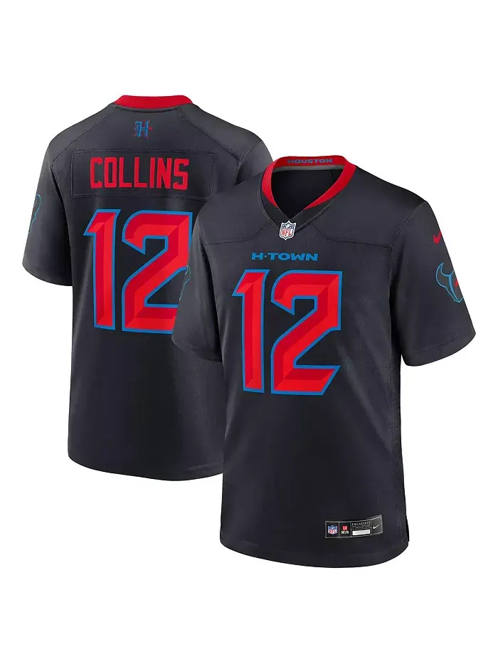 Мужская игровая джерси Nico Collins Houston Texans альтернативная вторая в цвете Navy Nike — изображение 1 из 3