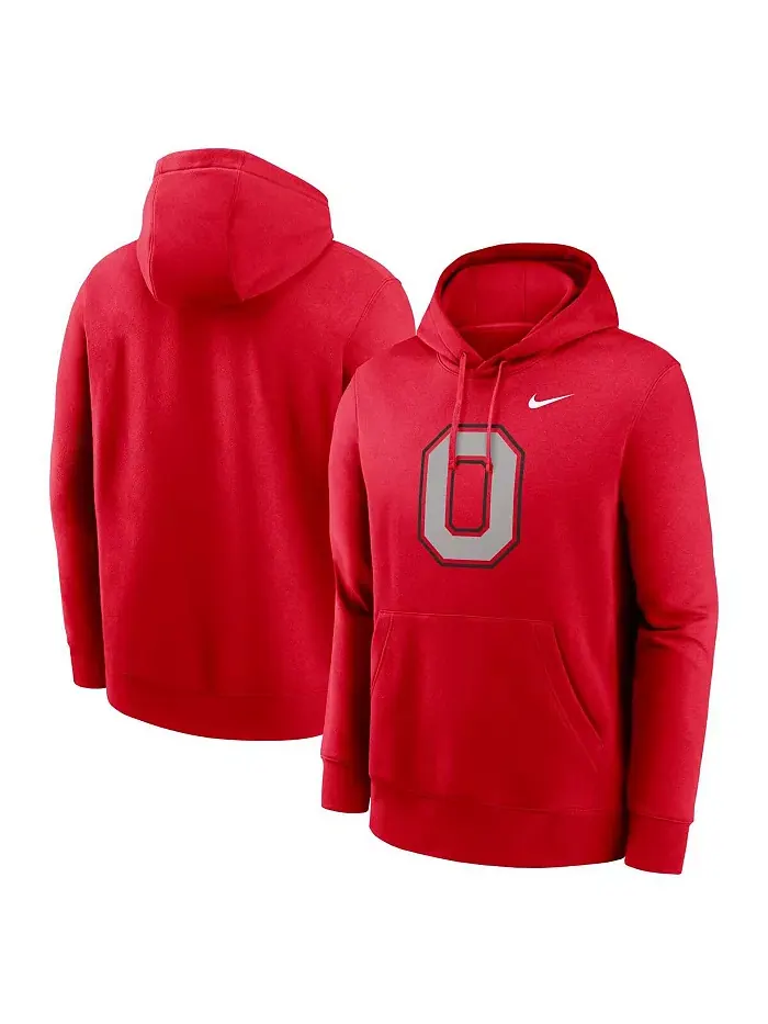 Мужская толстовка с капюшоном из флиса Scarlet Ohio State Buckeyes Primetime Alternate Logo Club — изображение 1 из 3