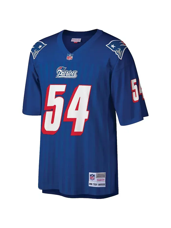 Мужская реплика джерси New England Patriots Legacy Теди Бруски в королевском цвете Mitchell & Ness — изображение 3 из 3