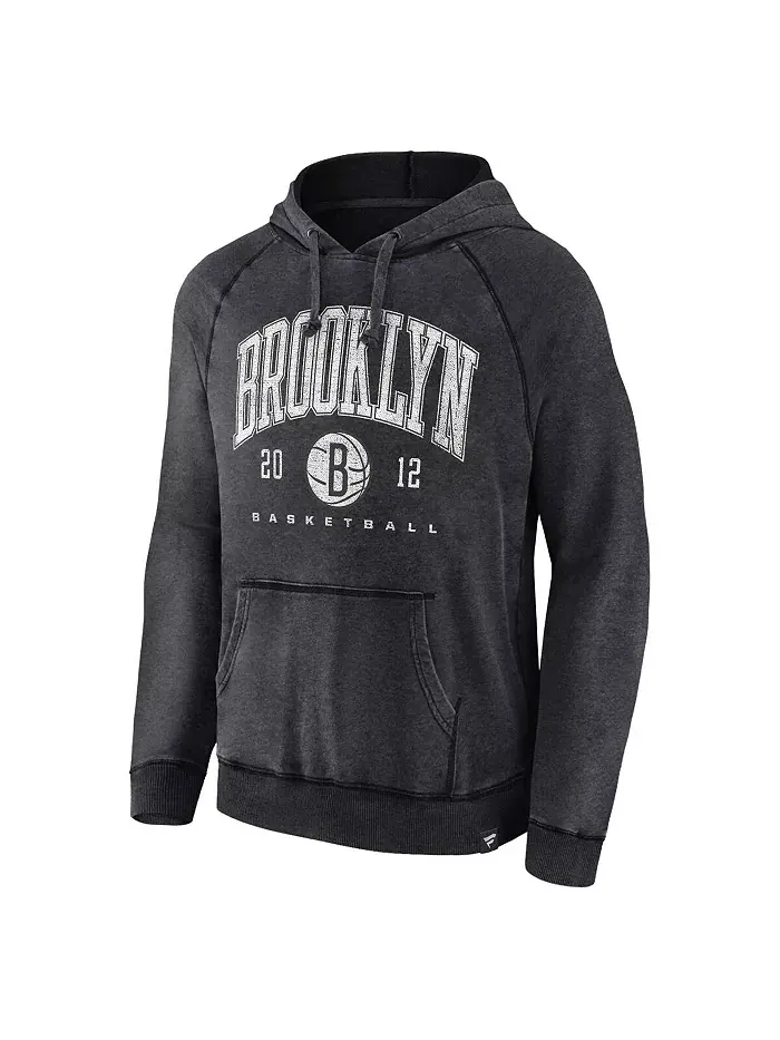Мужская худи с регланными рукавами Brooklyn Nets Foul Trouble в меланжевом сером цвете с эффектом — изображение 2 из 3