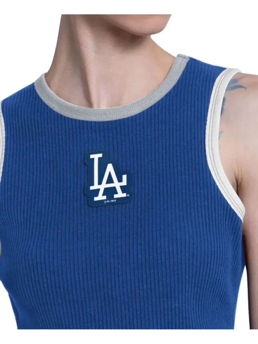 Женская укороченная майка Royal Los Angeles Dodgers Cooperstown Play the Ball Starter — изображение 2 из 3, белый