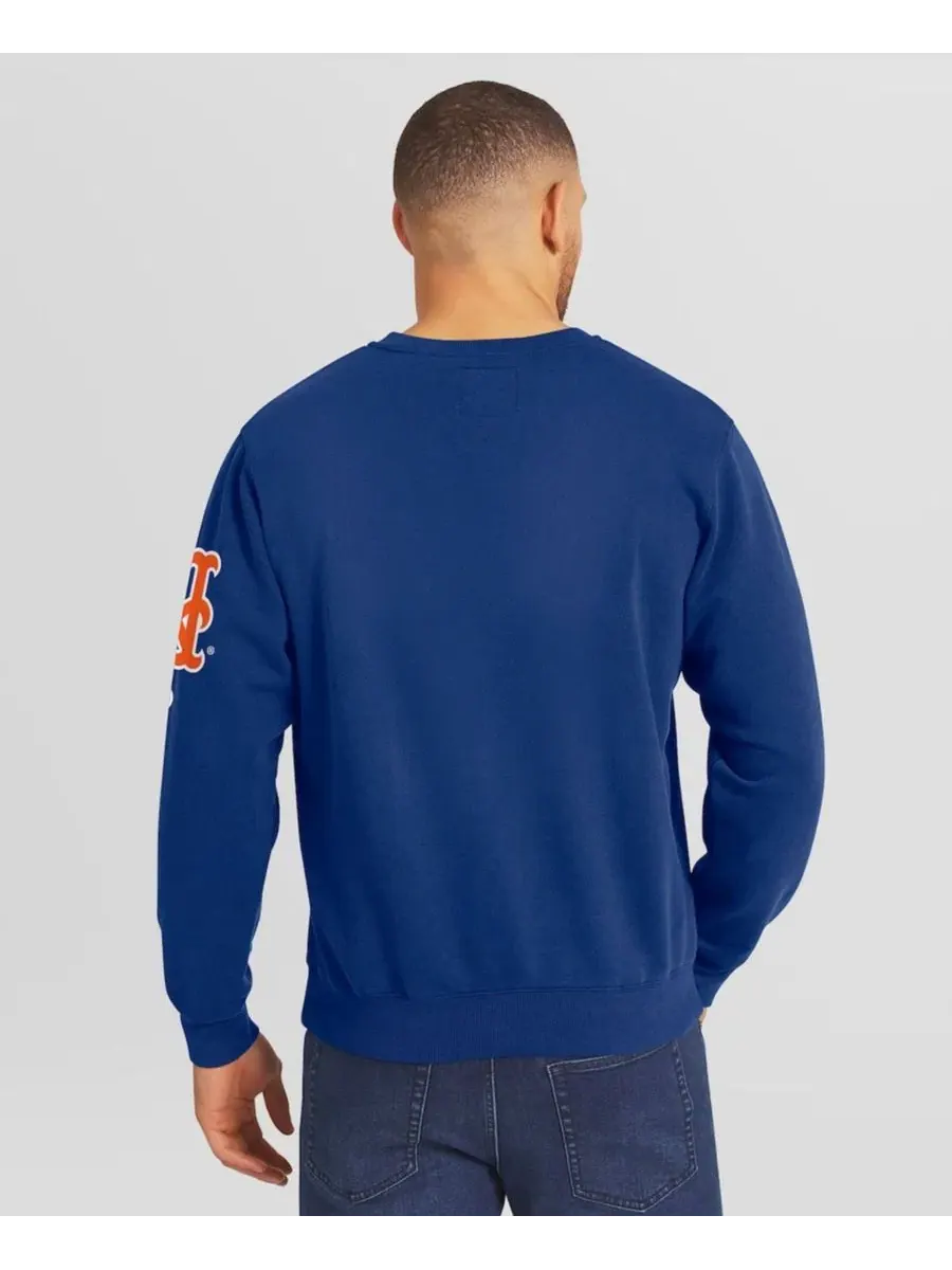 Мужская толстовка с круглым вырезом Royal New York Mets Washed Crew Neck Pullover Darius Rucker — изображение 5 из 6
