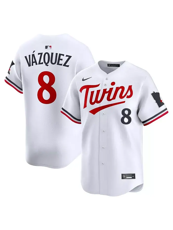 Мужская белая лимитированная домашняя футболка Christian Vázquez команды Minnesota Twins Nike — изображение 1 из 3