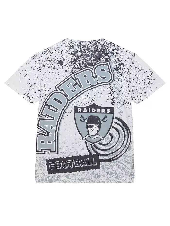 Мужская белая футболка Las Vegas Raiders Team Burst с сублимационным принтом Mitchell & Ness — изображение 2 из 4