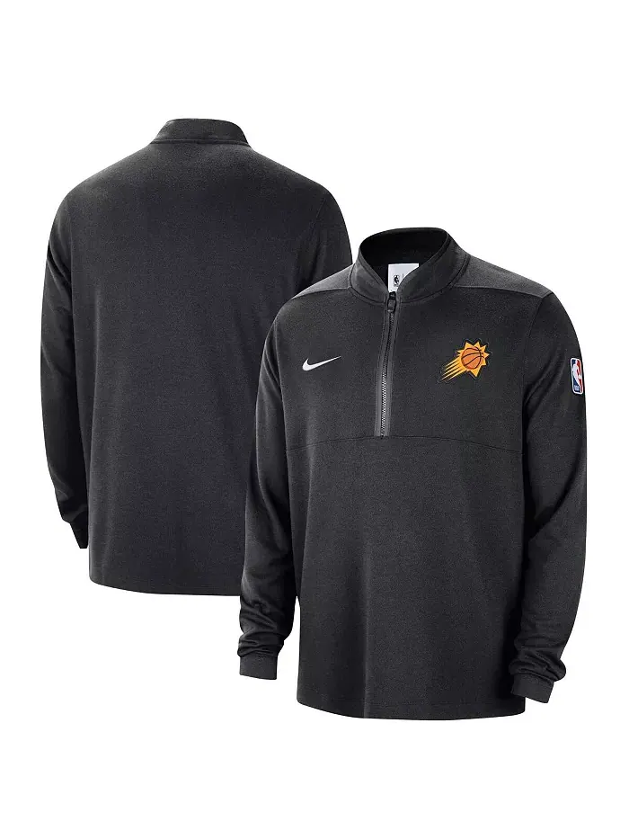 Мужская полузастегивающаяся толстовка Phoenix Suns 2024/25 Courtside Performance черного цвета Nike — изображение 1 из 3