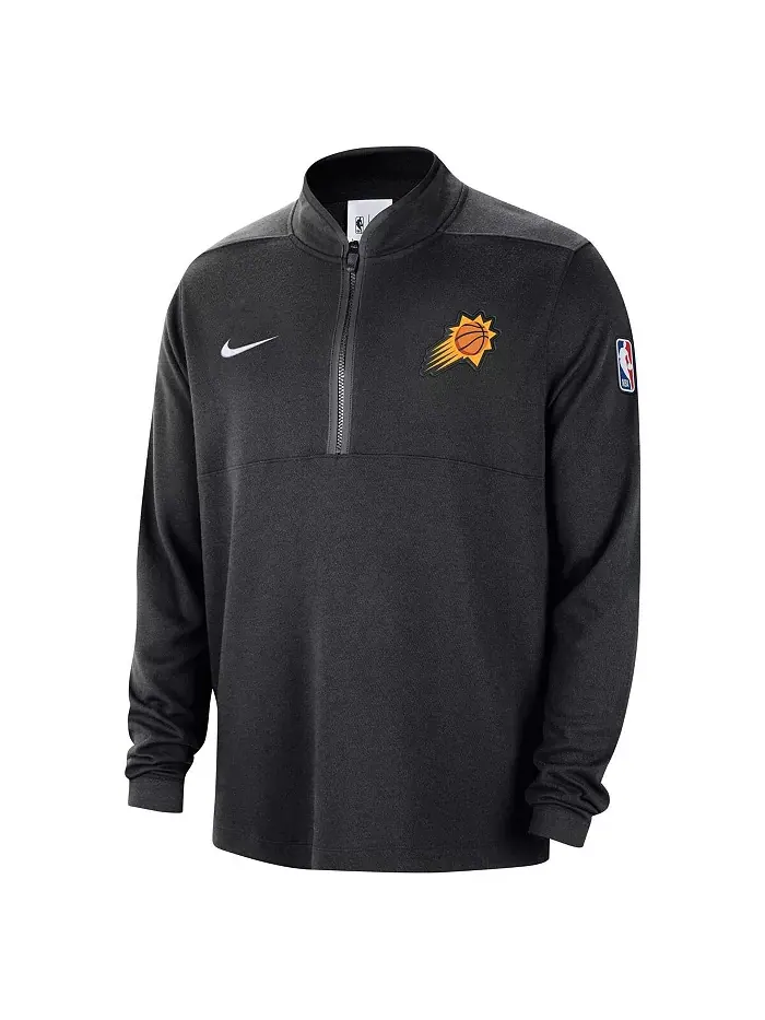 Мужская полузастегивающаяся толстовка Phoenix Suns 2024/25 Courtside Performance черного цвета Nike — изображение 2 из 3