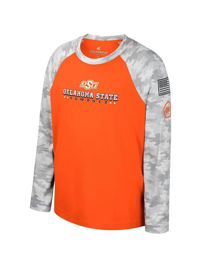 Футболка с длинным рукавом реглан Oklahoma State Cowboys OHT Military Appreciation Dark Star для — изображение 4 из 4