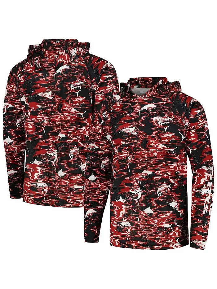 Мужская черная толстовка с капюшоном Arkansas Razorbacks PFG Terminal Tackle Omni-Shade Rippled с