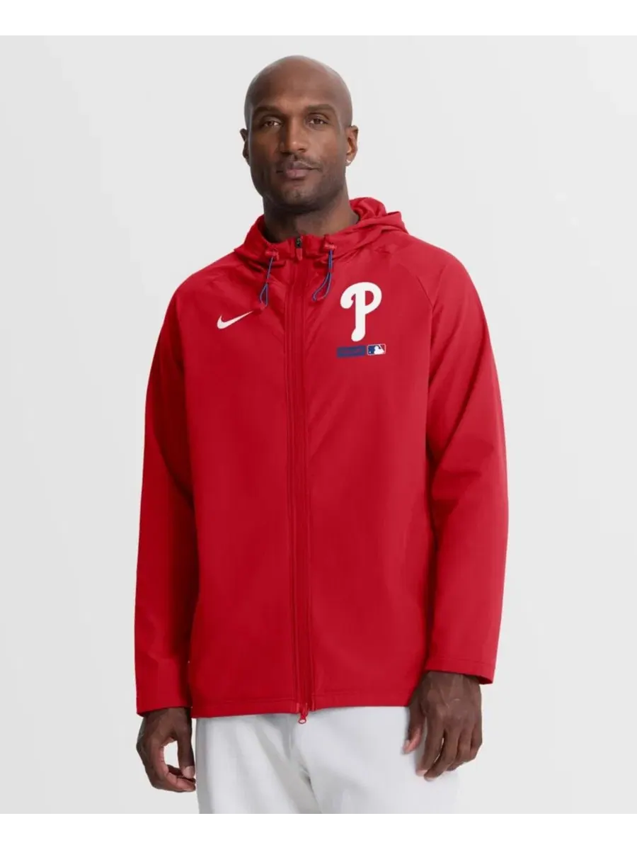 Куртка-худи Nike Philadelphia Phillies Authentic Collection Raglan Therma-FIT — изображение 1 из 5, красный