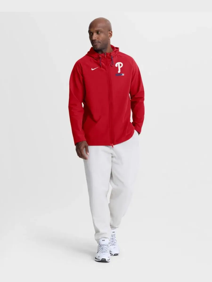 Куртка-худи Nike Philadelphia Phillies Authentic Collection Raglan Therma-FIT — изображение 3 из 5, красный