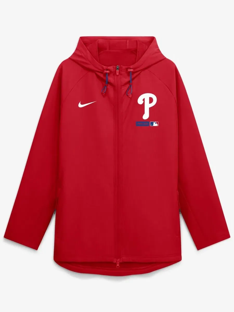 Куртка-худи Nike Philadelphia Phillies Authentic Collection Raglan Therma-FIT — изображение 5 из 5, красный
