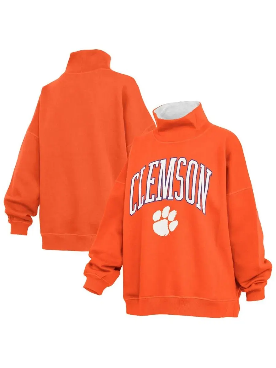 Свитшот с высоким воротом Pressbox Clemson Tigers Oversized Mock Neck — изображение 1 из 3, оранжевый