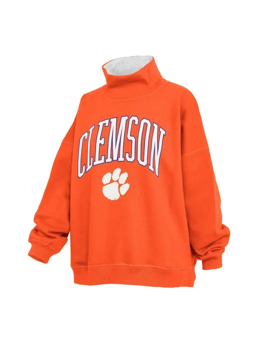 Свитшот с высоким воротом Pressbox Clemson Tigers Oversized Mock Neck — изображение 3 из 3, оранжевый