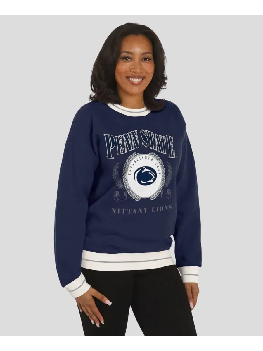 Женский свитшот с длинным рукавом, оверсайз, с принтом Penn State Nittany Lions Seal WEAR by Erin — изображение 4 из 5