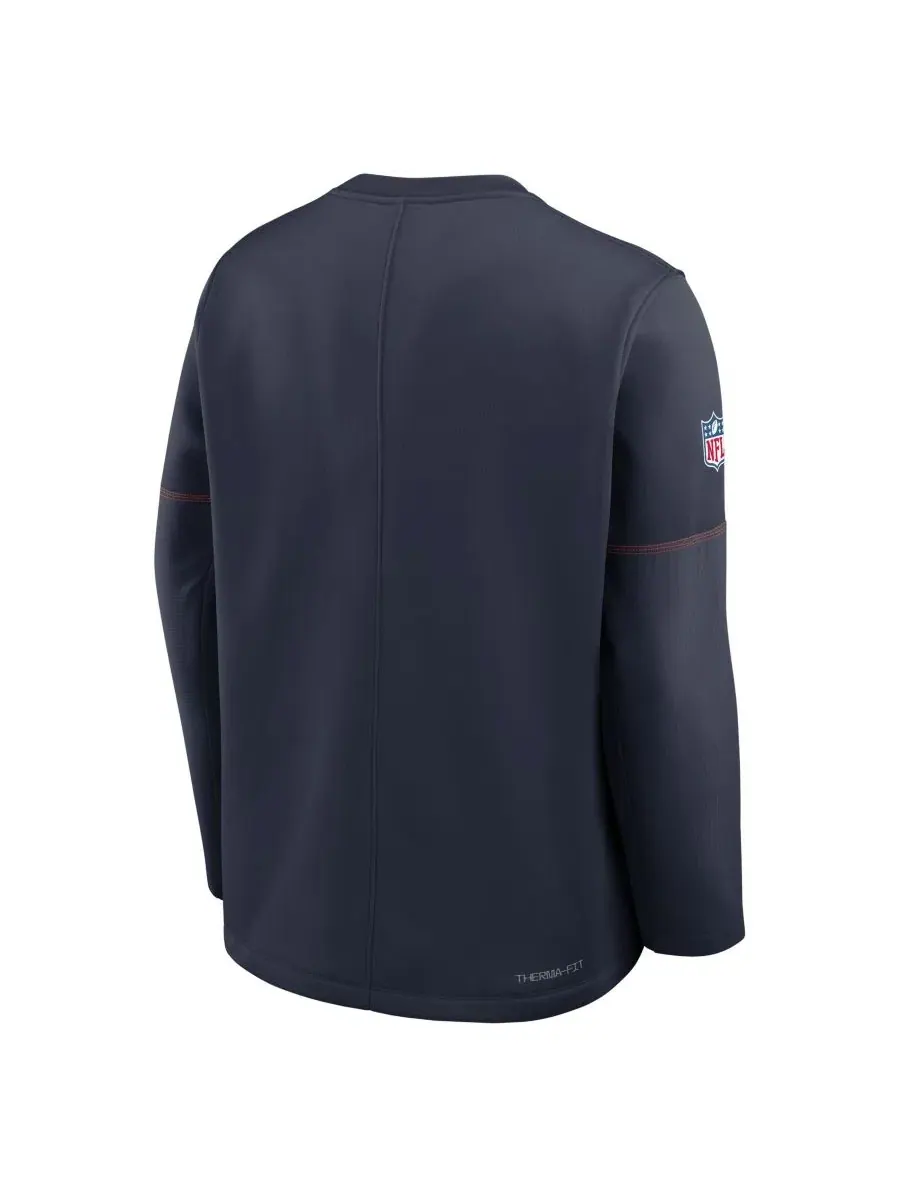 Свитшот с принтом Sideline Coaches Midweight Therma-FIT Nike — изображение 3 из 3, темно-синий оранжевый