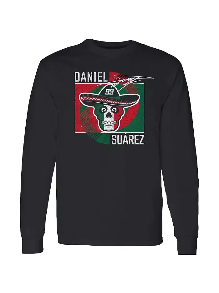 Мужская черная футболка с длинным рукавом Daniel Suarez Vivo Trackhouse Racing Team Collection — изображение 2 из 3